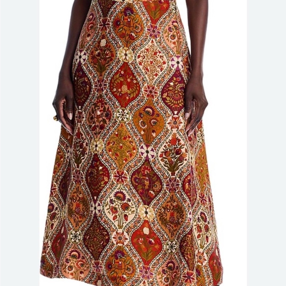 FARM Rio Multi-Color A-Line Mosaic Print Skirt